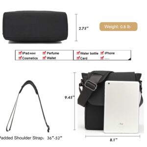 Shaelyka Water Resistant 900D Cross-Body messenger Bags, Lightweight PADDED Cellphone Bag, Black