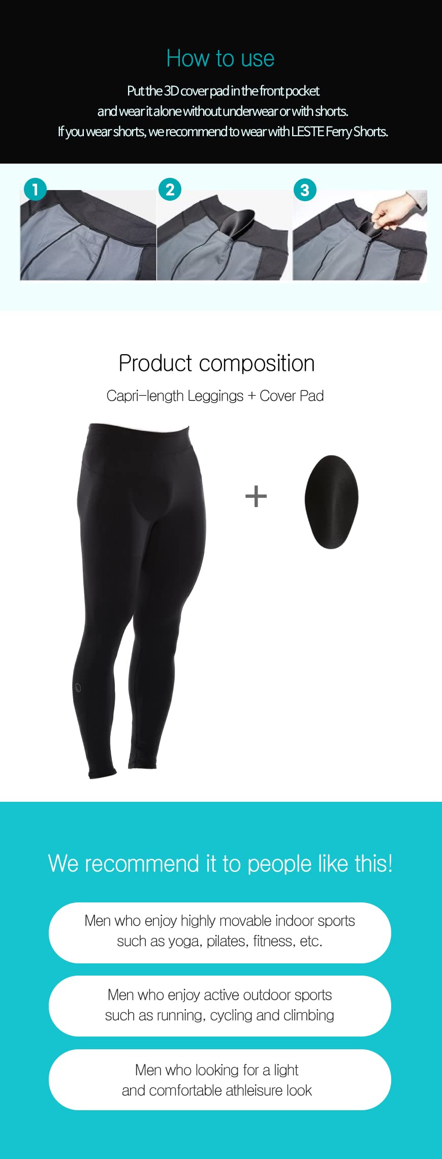 LESTE Men's 3D Padded Recumbent Bike Tights Lightweight Cycling Pants Penis Cover Pad Leggings, SkinWrap PRO+ 9 Black