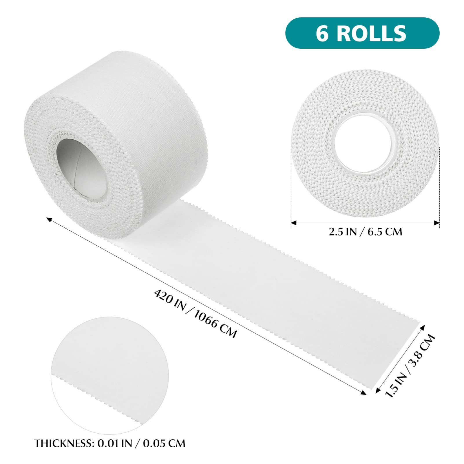 FOMIYES 6 Rolls Tape Muscle Tape Ankle Tape Injury wrap Athletic Trainer Tape Gymnastics Tape for Hands Knee Tape Trans Tape Tape Tapes Sliced Cotton Accessories