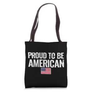 Proud To Be American USA Flag United States Tote Bag