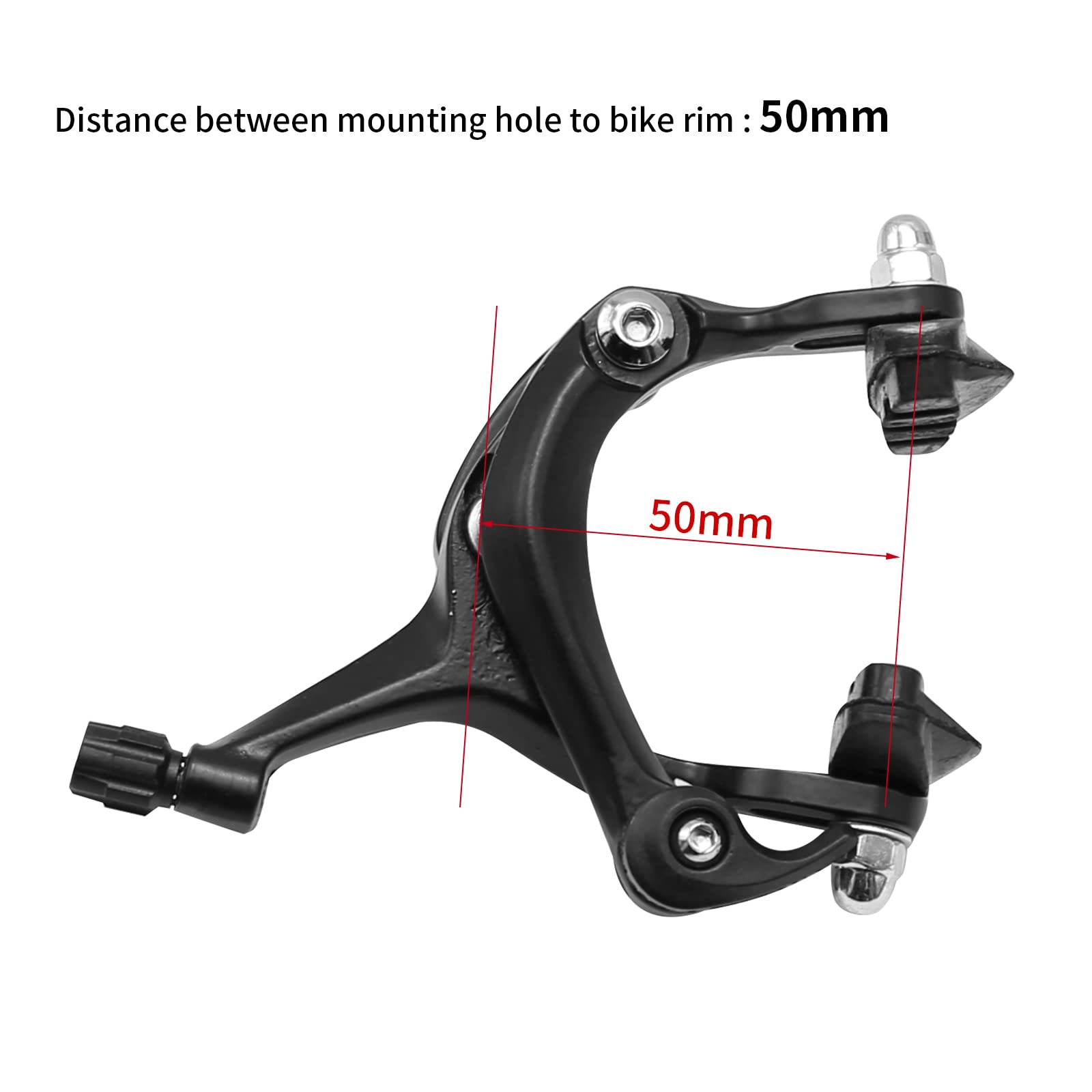 UOIENRT Front& Rear Bike Brake Kit Caliper Side Pull Alloy Bike Brake Caliper Kit Replacement for Road Bikes(Black)