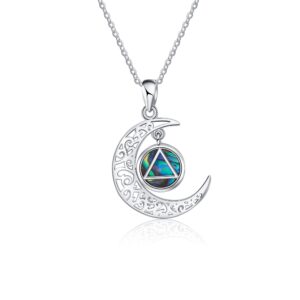 CUPENDA Sobriety Gift Alcoholics Anonymous Necklace Sterling Silver AA Moon Pendant Recovery Symbol Gifts for Women Her