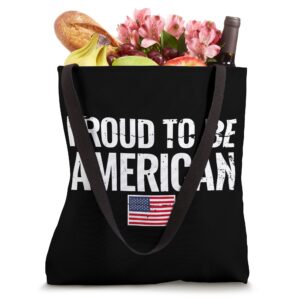 Proud To Be American USA Flag United States Tote Bag