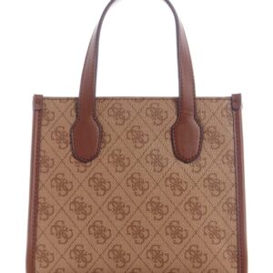 GUESS(ゲス) Silvana Mini Tote, Latte Logo/Brown