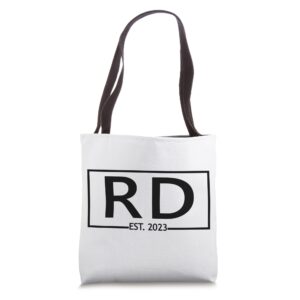 rd est. 2023, registered dietitian, graduation tote bag