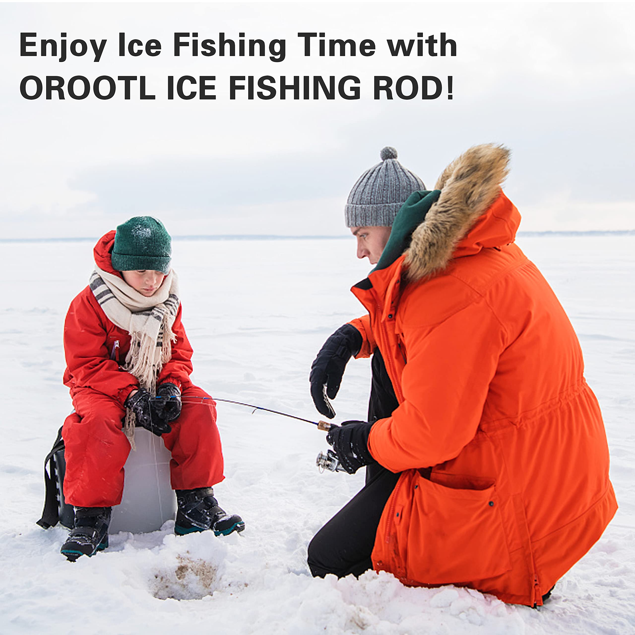 Ice Fishing Rod, 23" Ultralight Ice Spinning Rods Small Ice Fishing Pole Pen Fishing Rods for Winter Ice Fishing Walleye Perch Panfish Bluegill Tackle Gear