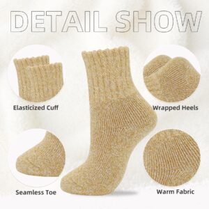 Zando Womens Wool Socks for Women Warm Cozy Thick Socks Knit Pattern Cute Socks Merino Crew Socks for Women Athletic Long Hiking Socks Women Winter Sock Yellow