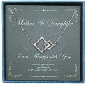 YJ DESIGNS Mother Daughter Necklace for Women - 925 Sterling Silver Dainty Necklace - Mom and Daughter Necklace - Birthday Gift Mom from Daughter - Mothers Day Necklace