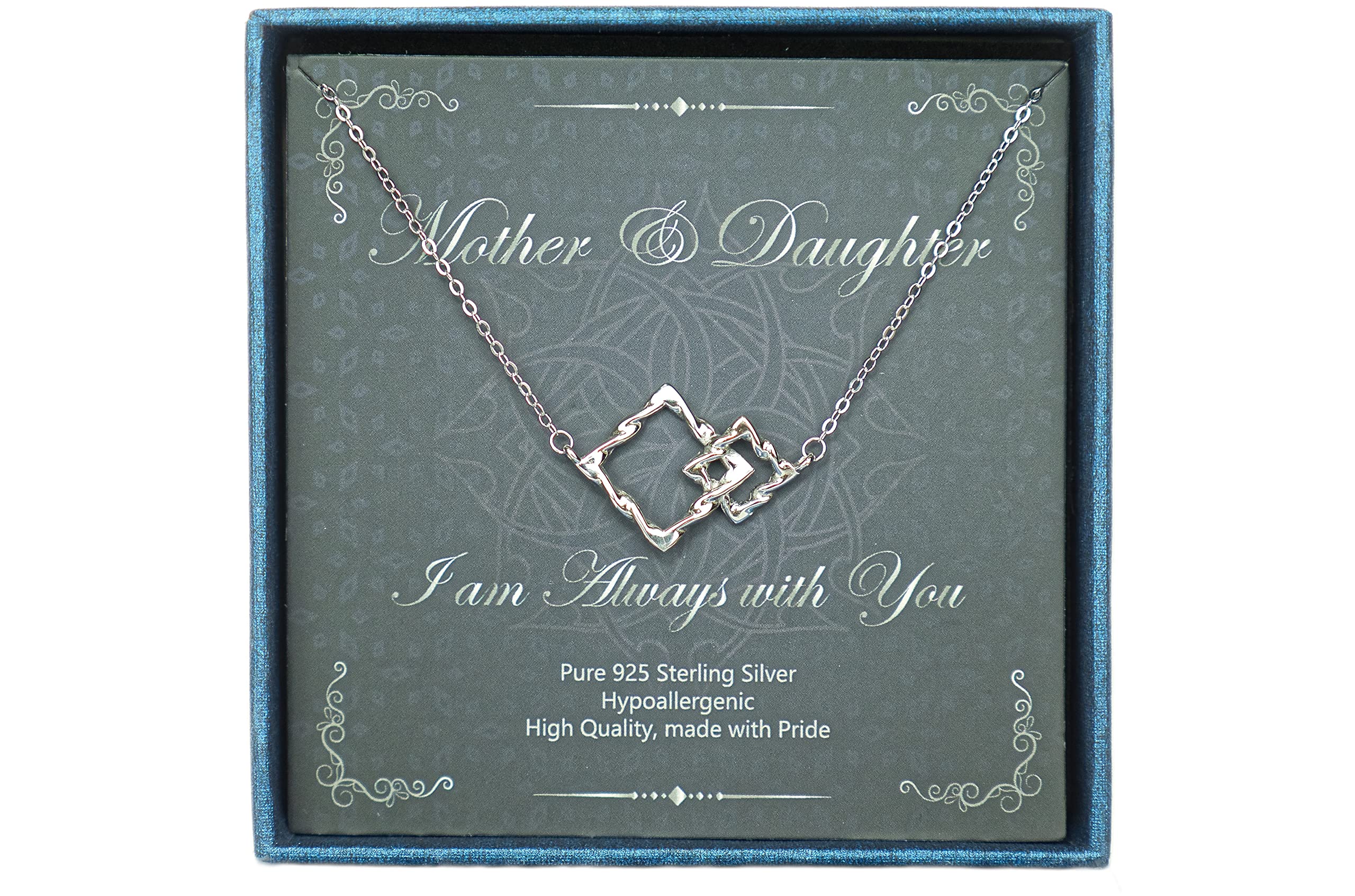 YJ DESIGNS Mother Daughter Necklace for Women - 925 Sterling Silver Dainty Necklace - Mom and Daughter Necklace - Birthday Gift Mom from Daughter - Mothers Day Necklace