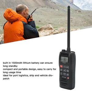 Portable VHF Transceiver, Marine Radio 6W 1W Compact Low Distortion Waterproof Anti Interference for Port Logistics (US Plug)