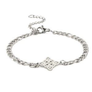 UNIFT Celtic Knot Bracelet For Women Stainless Steel Fashion Charm Irish Celtic Witches Knot Bracelet Wiccan Symbol Jewelry Gift (silver, Stainless Steel)