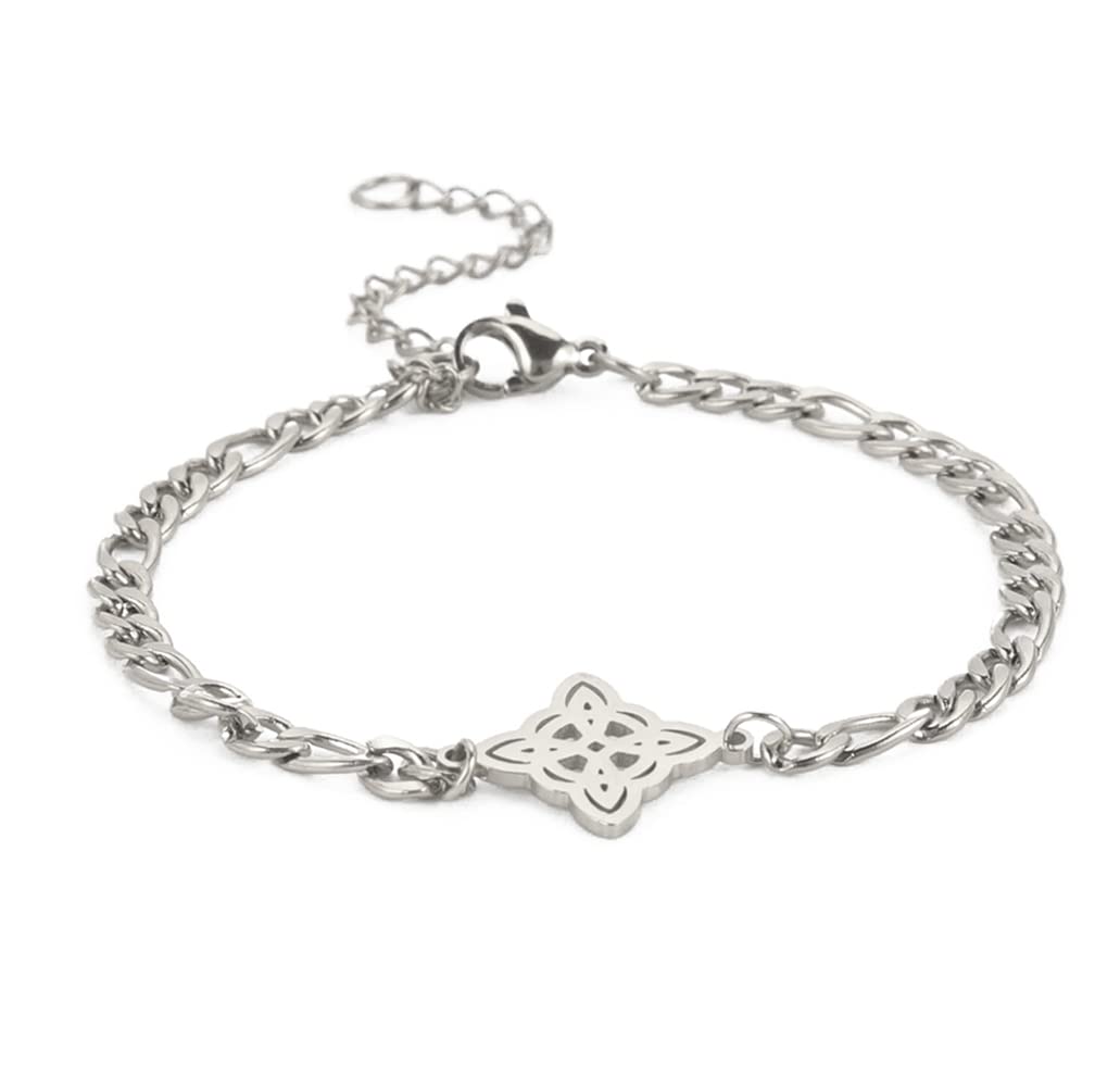 UNIFT Celtic Knot Bracelet For Women Stainless Steel Fashion Charm Irish Celtic Witches Knot Bracelet Wiccan Symbol Jewelry Gift (silver, Stainless Steel)