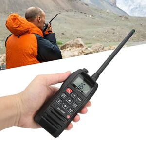 Portable VHF Transceiver, Marine Radio 6W 1W Compact Low Distortion Waterproof Anti Interference for Port Logistics (US Plug)