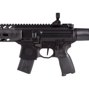 SIG SAUER MPX Gen II CO2-Powered Semi-Automatic .177 Caliber Pellet Air Rifle with Flip-Up Adjustable Sights - 30rd Rapid Pellet Magazine Included