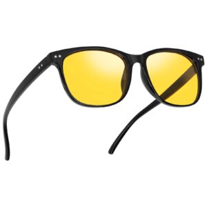 Kelinln Night Vision Driving Glasses Polarized Anti-glare, HD Yellow Tinted Glasses for Women Men