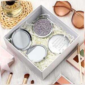 Roowest 10 Pcs Inspirational Compact Mirror Sometimes You Forget You're Awesome Appreciation Thank You Gifts for Women Employee Coworker Staff Magnifying Pocket Mirror (Light Purple)