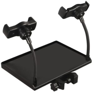 milisten microphone stand tray clamp music stand shelf sound card tray with phone holder