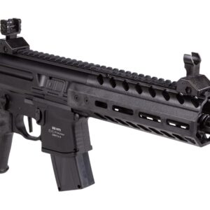 SIG SAUER MPX Gen II CO2-Powered Semi-Automatic .177 Caliber Pellet Air Rifle with Flip-Up Adjustable Sights - 30rd Rapid Pellet Magazine Included