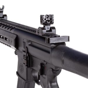 SIG SAUER MPX Gen II CO2-Powered Semi-Automatic .177 Caliber Pellet Air Rifle with Flip-Up Adjustable Sights - 30rd Rapid Pellet Magazine Included