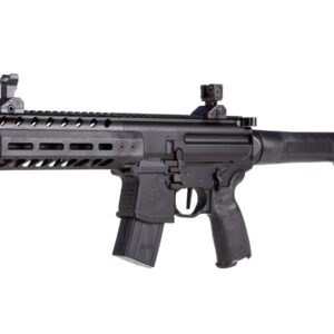 SIG SAUER MPX Gen II CO2-Powered Semi-Automatic .177 Caliber Pellet Air Rifle with Flip-Up Adjustable Sights - 30rd Rapid Pellet Magazine Included