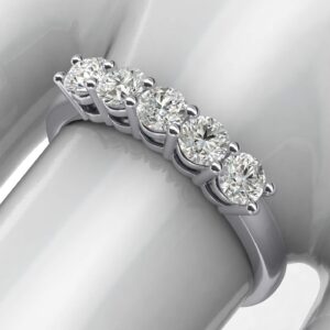 14k White Gold Eternal Five Stones Anniversary Ring Genuine MoissaniteEternity ring 1.25ctw for Women (11)