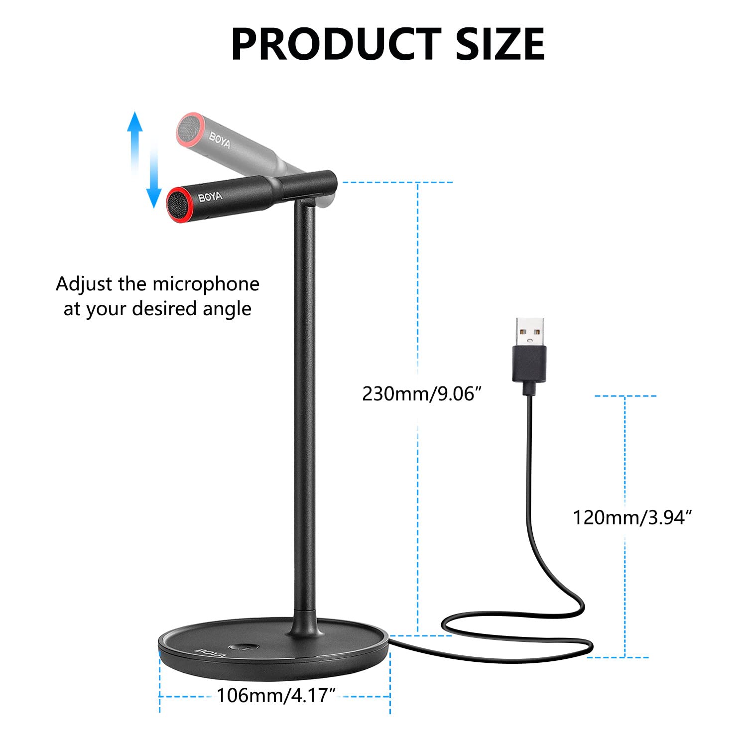 BOYA BY-CM1 USB Microphone,Noise-Cancelling Condenser Computer Microphone Plug&Play for Live Streaming, Podcasting, Vocal Recording,Video Conference Compatible with Windows/Mac