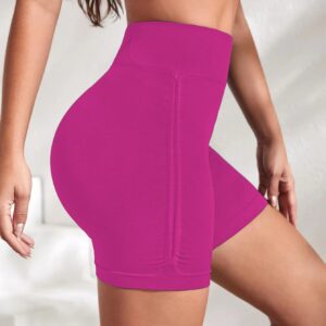 X-SNOW FALCON Women Gym Workout Seamless Shorts High Waisted Biker Scrunch Butt Booty Athletic Yoga Shorts Rose Red