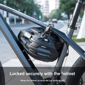 Motorcycle Helmet Lock, Heavy Duty Universal Combination Cable Lock, Anti-Theft Motorcycle Security 3 Digit Locking Chain Bike Motorcycle Lock Wire for Bike Helmet, Jacket, Cabinets & Luggage (Black)