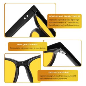 Kelinln Night Vision Driving Glasses Polarized Anti-glare, HD Yellow Tinted Glasses for Women Men