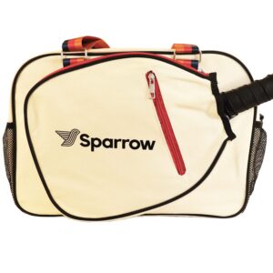 Sparrow Sports & Accessories Pickleball Bag - Sports Bag For Gear, Gym Essentials - Adjustable Strap, Mesh Pockets, Pickleball Paddle Compartment With Cover - Stylish Retro Look - 20x8x12" (3 Stripes)