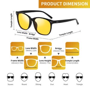 Kelinln Night Vision Driving Glasses Polarized Anti-glare, HD Yellow Tinted Glasses for Women Men