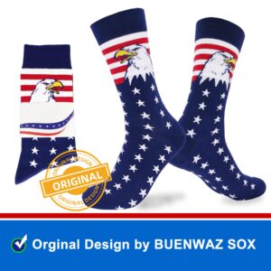 BUENWAZ American Flag Eagle Socks Medium Size for Men, Stars Stripes Patriotic Socks for Fourth of July Independence Day