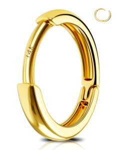 jewseen 14k gold tiny hoop earrings huggie hoop earrings 20g small endless hinged hoops for earlobe 6mm 8mm 10mm septum hoop septum ring cartilage helix earrings nose hoop for women men