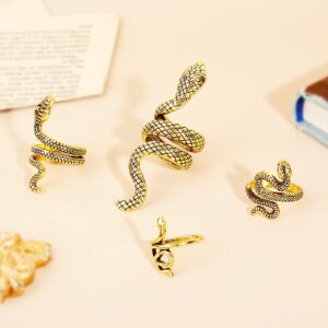 Choistily Snake Rings for Women Silver Vintage Snake Knuckle Rings Open Adjustable Snake Wrap Rings