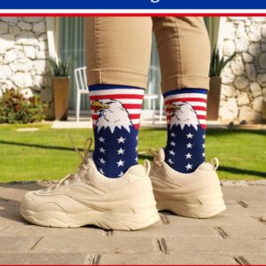 BUENWAZ American Flag Eagle Socks Medium Size for Men, Stars Stripes Patriotic Socks for Fourth of July Independence Day