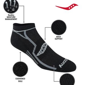 Saucony Men's Rundry Bolt Performance No-Show Socks, Available in M-XXL (6, 12, 18, Black Assorted (6 Pairs), XX-Large