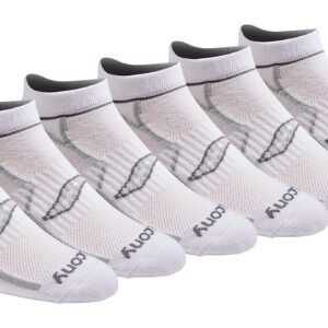 Saucony Men's Rundry Bolt Performance No-Show Socks, Available in M-XXL (6, 12, 18, White (6 Pairs), XX-Large