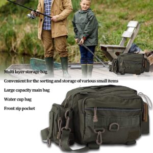 HERCHR Fishing Bag Portable Nylon 600D Outdoor Fishing Tackle Bags Multiple Waist Bag Tackle Boxes for Fishing Gear and Equipment(green)