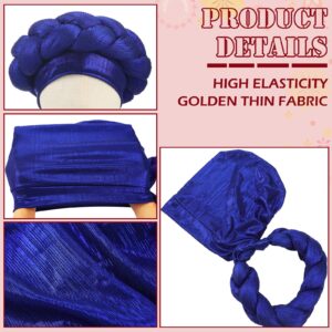 JenPen 3 Pcs African Turban Head Wrap for Women Pre Tied African Braid Turban Beanie Cap Stretchy Crystals Sequin Twisted Head Turbans for Women and Girls, 3 Colors