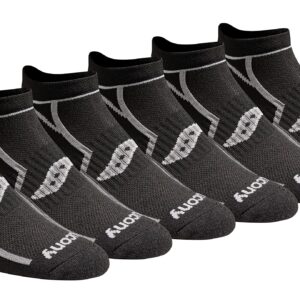 Saucony Men's Rundry Bolt Performance No-Show Socks, Available in M-XXL (6, 12, 18, Black Assorted (6 Pairs), XX-Large