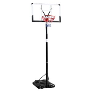 ktaxon 8-10ft height adjustable basketball hoop, 44 inch portable pc backboard system, adults & youths basketballs goal set w/fillable base, nylon net for indoor outdoor