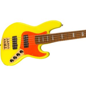 Fender MonoNeon 5-String Jazz Bass, Neon Yellow, Maple Fingerboard