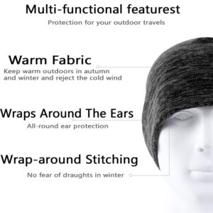 CHOWMI Winter Skull Cap Hat Thermal Stretchable Cycling Cap Polar Fleece Beanies Head Warmer for Men Women (Hemp Black)…