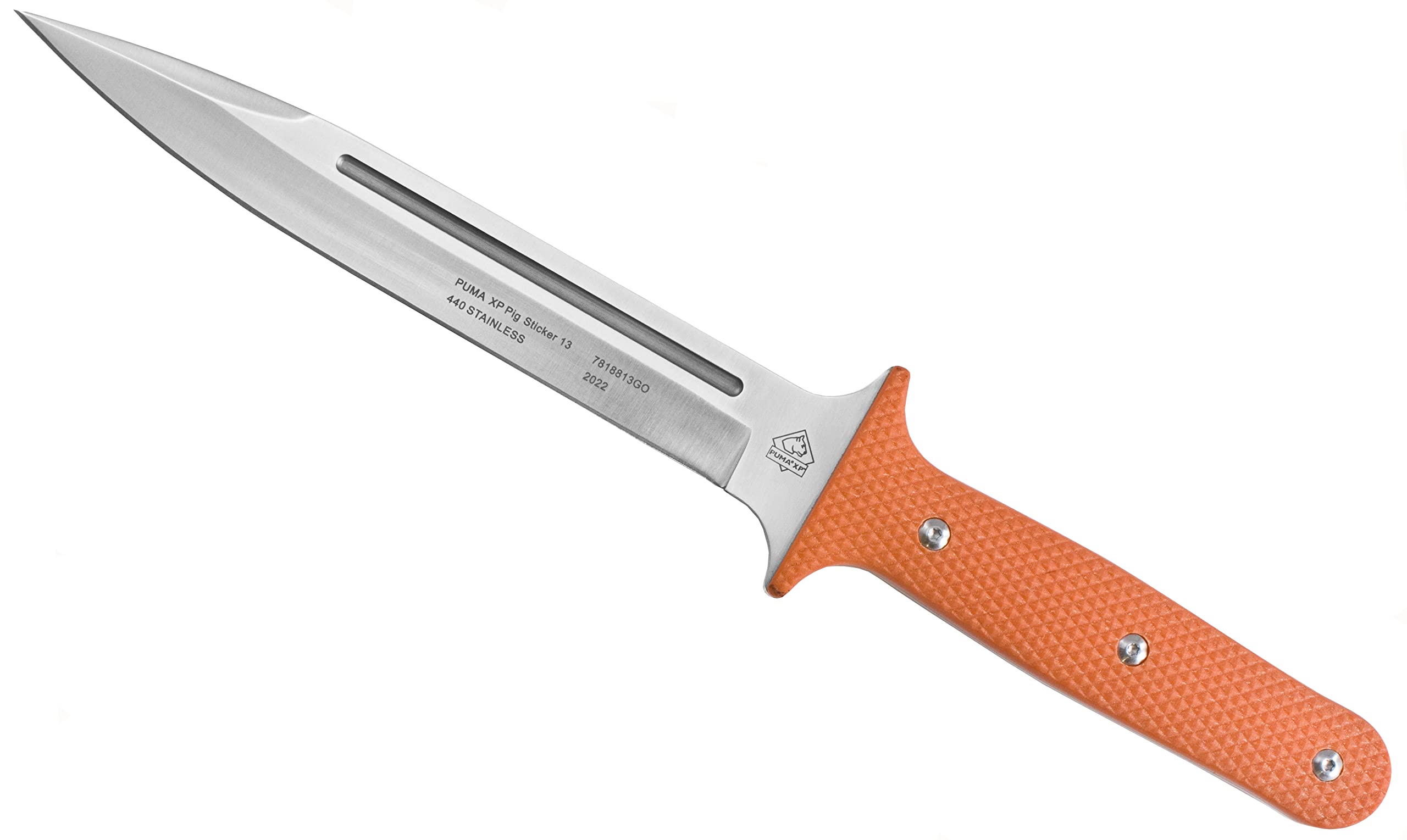 Puma XP 13" Pig Sticker Textured Blaze Orange G10 Beveled Blade Hunting Knife with Kydex Sheath