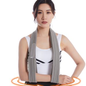 Wisexplorer 71inch/180cm Shoulder Immobilizer Arm Sling, Adjustable Lightweight&Comfortable Effective Medical Arm Support Sling for Rotator Cuff Torn Arm Wrist Hand Elbow Injury, Broken & Fractured Bones(Grey)