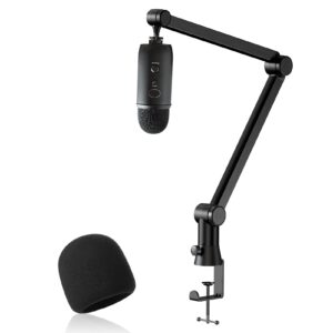 YOUSHARES Blue Yeti Mic Stand with Blue Yeti Pop Filter - Premium Mic Arm for Blue Yeti, Heavy Duty Blue Yeti Boom Arm with Cable Management, 3/8" to 5/8" Adapter,