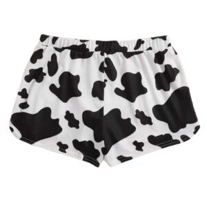 Avanova Women's Cow Print Shorts Elastic Waist Casual Yoga Workout Running Active Shorts Cow Small