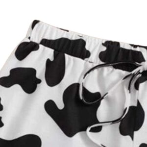 Avanova Women's Cow Print Shorts Elastic Waist Casual Yoga Workout Running Active Shorts Cow Small