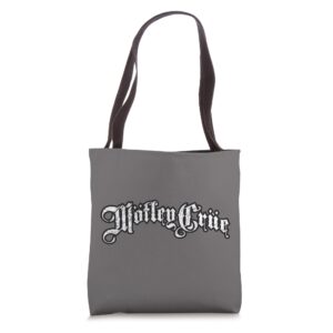 mötley crüe – distressed gothic logo asphalt tote bag