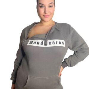 MandMcares Plus Size Sweater| Dialysis Shirts with Zipper| Hemodialysis Clothing | Chemowear Chest Port Access Shirt for Men and Women 4XL